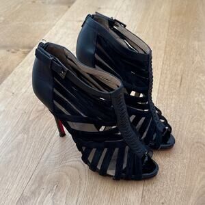 Christian Louboutin Stiletto Pumps Velvet Karina Size 39.5 Black